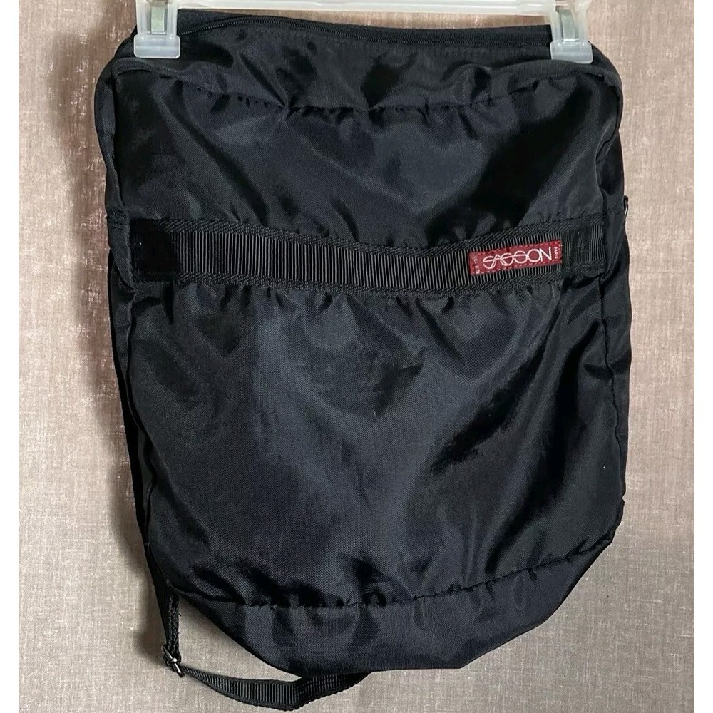 Vintage SASSON Black Travel Tote Crossbody Bag Zip Close No Pockets 90s